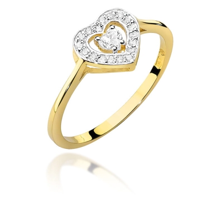 Przejdź do produktu Pierścionek zaręczynowy z żółtego złota z diamentami 0,19ct Fire Of Love