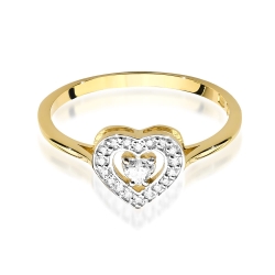 Pierścionek zaręczynowy z żółtego złota z diamentami 0,19ct Fire Of Love BW-442