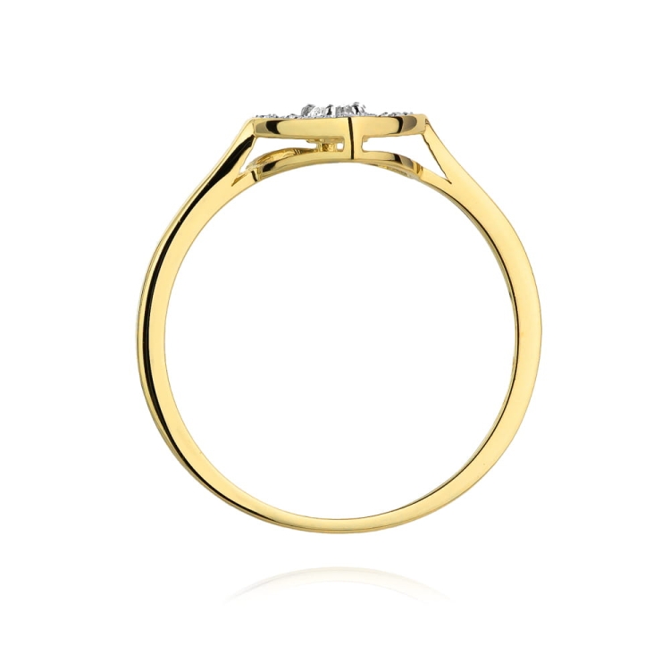 Pierścionek zaręczynowy z żółtego złota z diamentami 0,19ct Fire Of Love BW-442