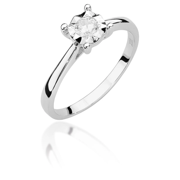 Pierścionek zaręczynowy z białego złota z diamentem 0,20ct Fire Of Love BW-447-b