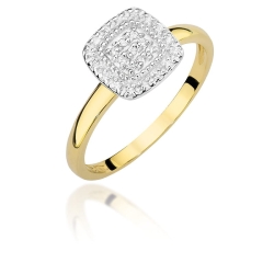 Pierścionek zaręczynowy z żółtego złota z diamentami 0,13ct Fire Of Love BW-448