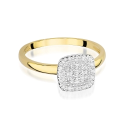 Pierścionek zaręczynowy z żółtego złota z diamentami 0,13ct Fire Of Love BW-448