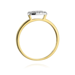 Pierścionek zaręczynowy z żółtego złota z diamentami 0,13ct Fire Of Love BW-448
