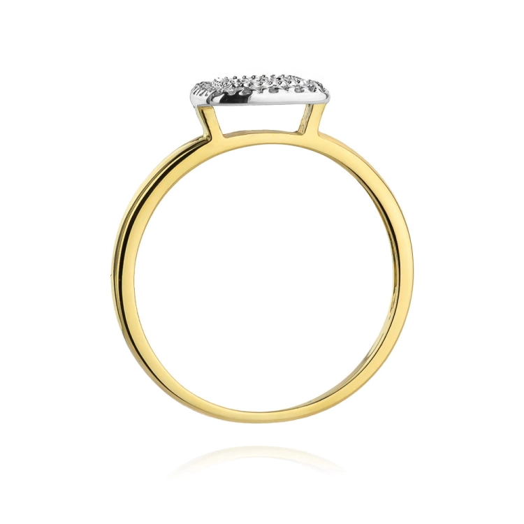 Pierścionek zaręczynowy z żółtego złota z diamentami 0,13ct Fire Of Love BW-448