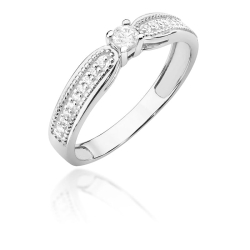 Pierścionek zaręczynowy z białego złota z diamentami 0,17ct Fire Of Love BW-449-b