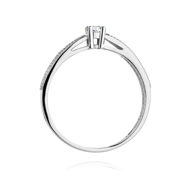Pierścionek zaręczynowy z białego złota z diamentami 0,17ct Fire Of Love BW-449-b