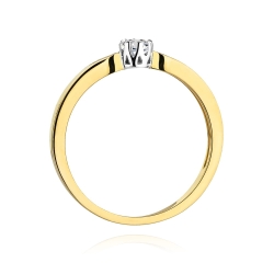 Pierścionek zaręczynowy z żółtego złota z diamentem 0,10ct Fire Of Love BW-450-0,10ct