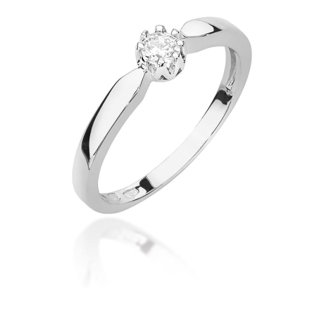 Przejdź do produktu Pierścionek zaręczynowy z białego złota z diamentem 0,15ct Fire Of Love
