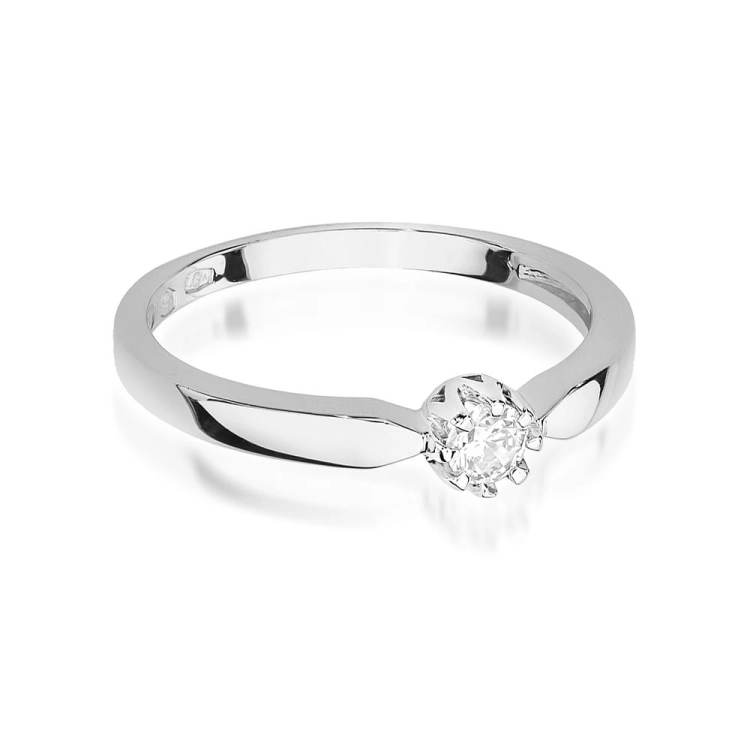 Pierścionek zaręczynowy z białego złota z diamentem 0,15ct Fire Of Love BW-450-0,15ct-b