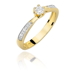 Pierścionek zaręczynowy z żółtego złota z diamentami 0,20ct Fire Of Love BW-453