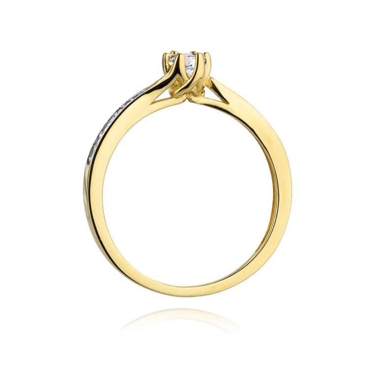 Pierścionek zaręczynowy z żółtego złota z diamentami 0,20ct Fire Of Love BW-453