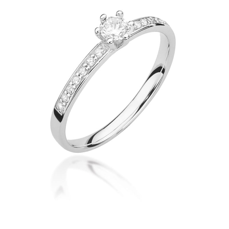 Przejdź do produktu Pierścionek zaręczynowy z białego złota z diamentami 0,17ct Fire Of Love 