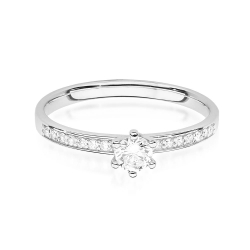 Pierścionek zaręczynowy z białego złota z diamentami 0,17ct Fire Of Love BW-459-0,17ct-b