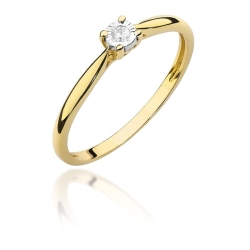 Pierścionek zaręczynowy z żółtego złota z diamentem 0,03ct Fire Of Love BW-461-0,03ct
