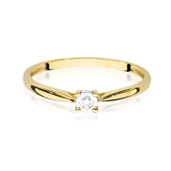 Pierścionek zaręczynowy z żółtego złota z diamentem 0,03ct Fire Of Love BW-461-0,03ct