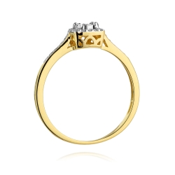 Pierścionek zaręczynowy z żółtego złota z diamentami 0,21ct Fire Of Love BW-462