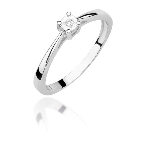 Przejdź do produktu Pierścionek zaręczynowy z białego złota z diamentem 0,02ct Fire Of Love 