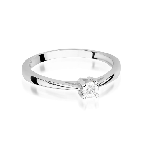 Przejdź do produktu Pierścionek zaręczynowy z białego złota z diamentem 0,02ct Fire Of Love 