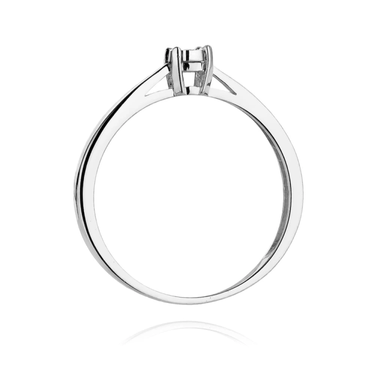 Pierścionek zaręczynowy z białego złota z diamentem 0,02ct Fire Of Love BW-463-b