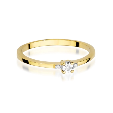 Przejdź do produktu Pierścionek zaręczynowy z żółtego złota z diamentami 0,02ct Fire Of Love 