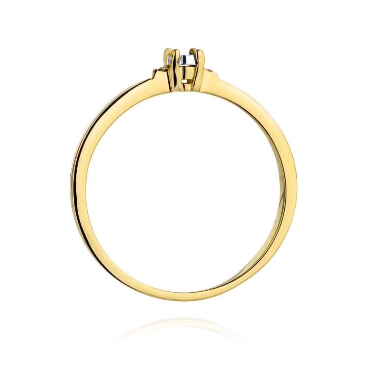 Pierścionek zaręczynowy z żółtego złota z diamentami 0,02ct Fire Of Love BW-464