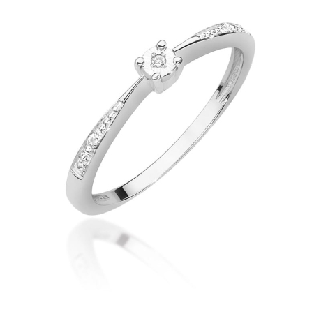 Przejdź do produktu Pierścionek zaręczynowy z białego złota z diamentami 0,02ct Fire Of Love 