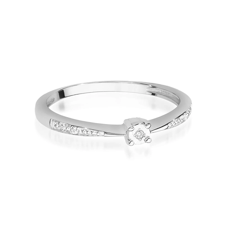 Pierścionek zaręczynowy z białego złota z diamentami 0,02ct Fire Of Love BW-465-b