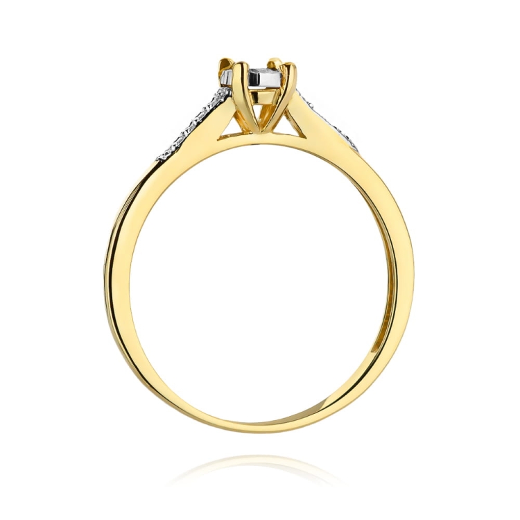 Pierścionek zaręczynowy z żółtego złota z diamentami 0,11ct Fire Of Love BW-466