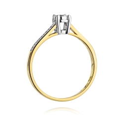 Pierścionek zaręczynowy z żółtego złota z diamentami 0,13ct Fire Of Love BW-474