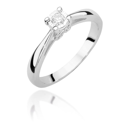 Przejdź do produktu Pierścionek zaręczynowy z białego złota z diamentem 0,08ct Fire Of Love
