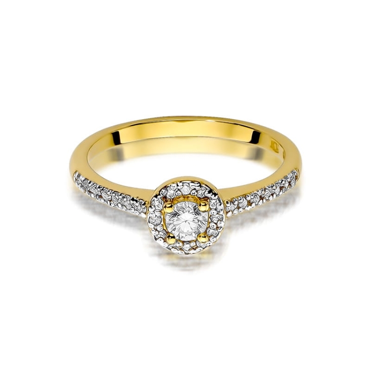 Pierścionek zaręczynowy z żółtego złota z diamentami 0,52ct Fire Of Love BW-477-0,52ct