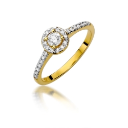 Pierścionek zaręczynowy z żółtego złota z diamentami 0,52ct Fire Of Love BW-477-0,52ct