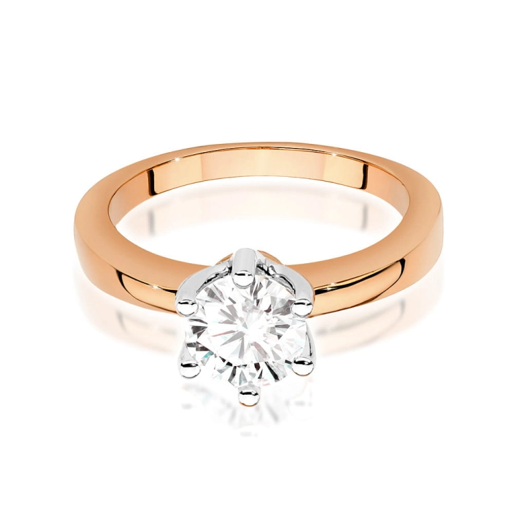 Pierścionek zaręczynowy z różowego złota z diamentem 1,00ct Fire Of Love BW-482-1,00ct-r