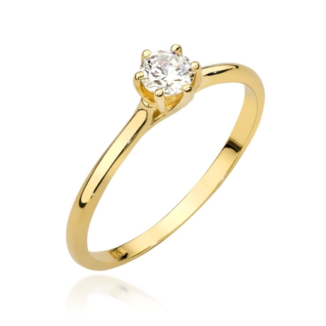 Przejdź do produktu Pierścionek zaręczynowy z żółtego złota z diamentami 0,21ct Fire Of Love