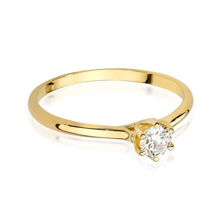 Pierścionek zaręczynowy z żółtego złota z diamentami 0,21ct Fire Of Love GW-499-0,21ct