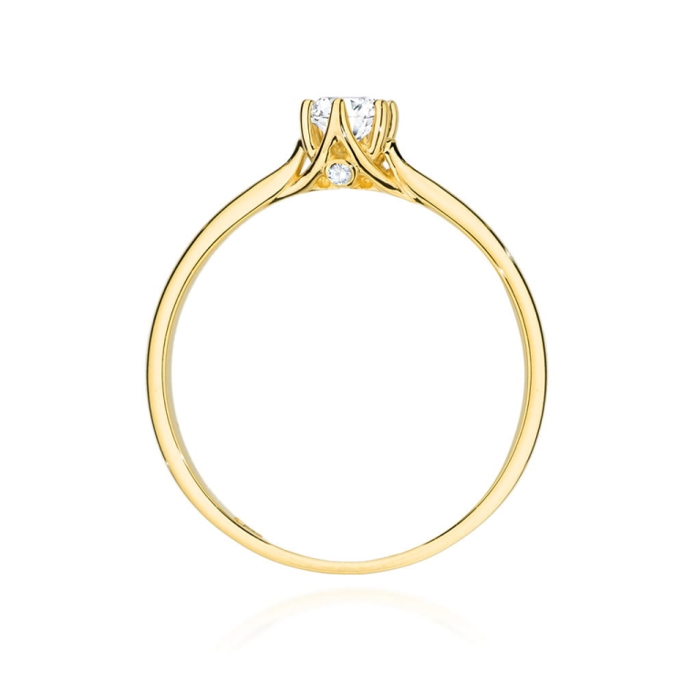 Pierścionek zaręczynowy z żółtego złota z diamentami 0,21ct Fire Of Love GW-499-0,21ct