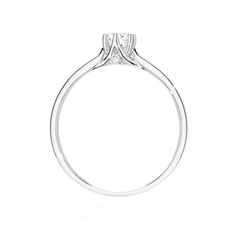 Pierścionek zaręczynowy z białego złota z diamentami 0,26ct Fire Of Love GW-499-0,26ct-b