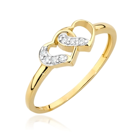 Przejdź do produktu Pierścionek zaręczynowy z żółtego złota z diamentami 0,06ct Fire Of Love