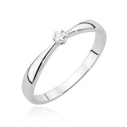 Pierścionek zaręczynowy z białego złota z diamentem 0,04ct Fire Of Love BW-501-b