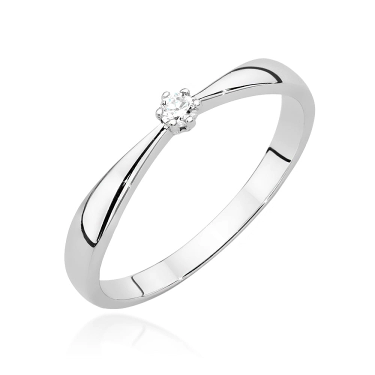 Pierścionek zaręczynowy z białego złota z diamentem 0,04ct Fire Of Love BW-501-b