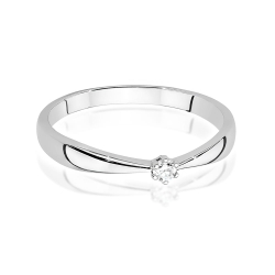 Pierścionek zaręczynowy z białego złota z diamentem 0,04ct Fire Of Love BW-501-b