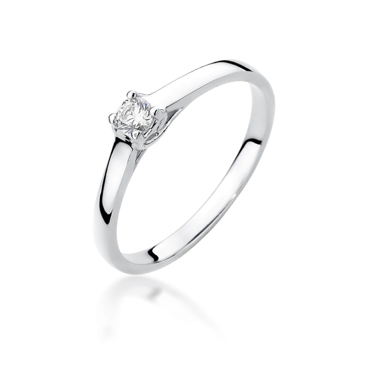 Pierścionek zaręczynowy z białego złota z diamentem 0,12ct Fire Of Love BW-506-b