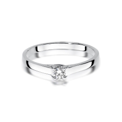 Pierścionek zaręczynowy z białego złota z diamentem 0,12ct Fire Of Love BW-506-b