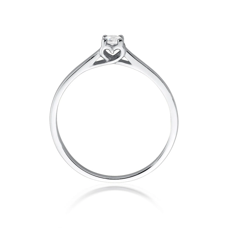 Pierścionek zaręczynowy z białego złota z diamentem 0,12ct Fire Of Love BW-506-b