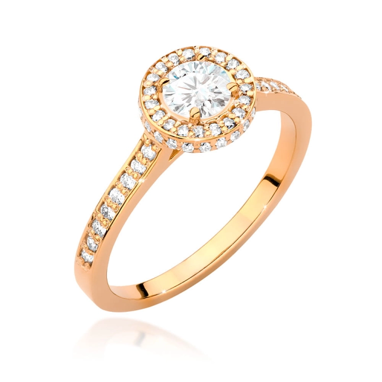 Pierścionek zaręczynowy z różowego złota z diamentami 0,76ct Fire Of Love BW-508-r