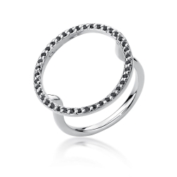 Pierścionek zaręczynowy z białego złota z czarnymi diamentami 0,20ct Fire Of Love BW-510-czarne-diamenty