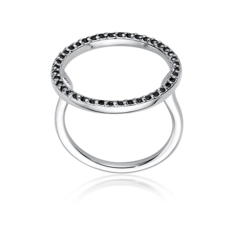 Pierścionek zaręczynowy z białego złota z czarnymi diamentami 0,20ct Fire Of Love BW-510-czarne-diamenty