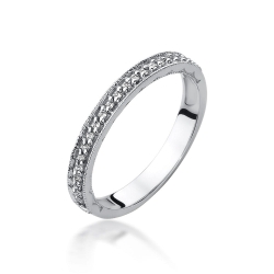 Pierścionek zaręczynowy z białego złota z diamentami 0,10ct Fire Of Love BW-521-b