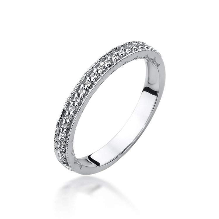 Pierścionek zaręczynowy z białego złota z diamentami 0,10ct Fire Of Love BW-521-b