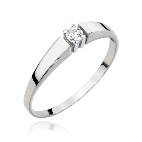 Przejdź do produktu Pierścionek zaręczynowy z białego złota z diamentem 0,08ct Fire Of Love 